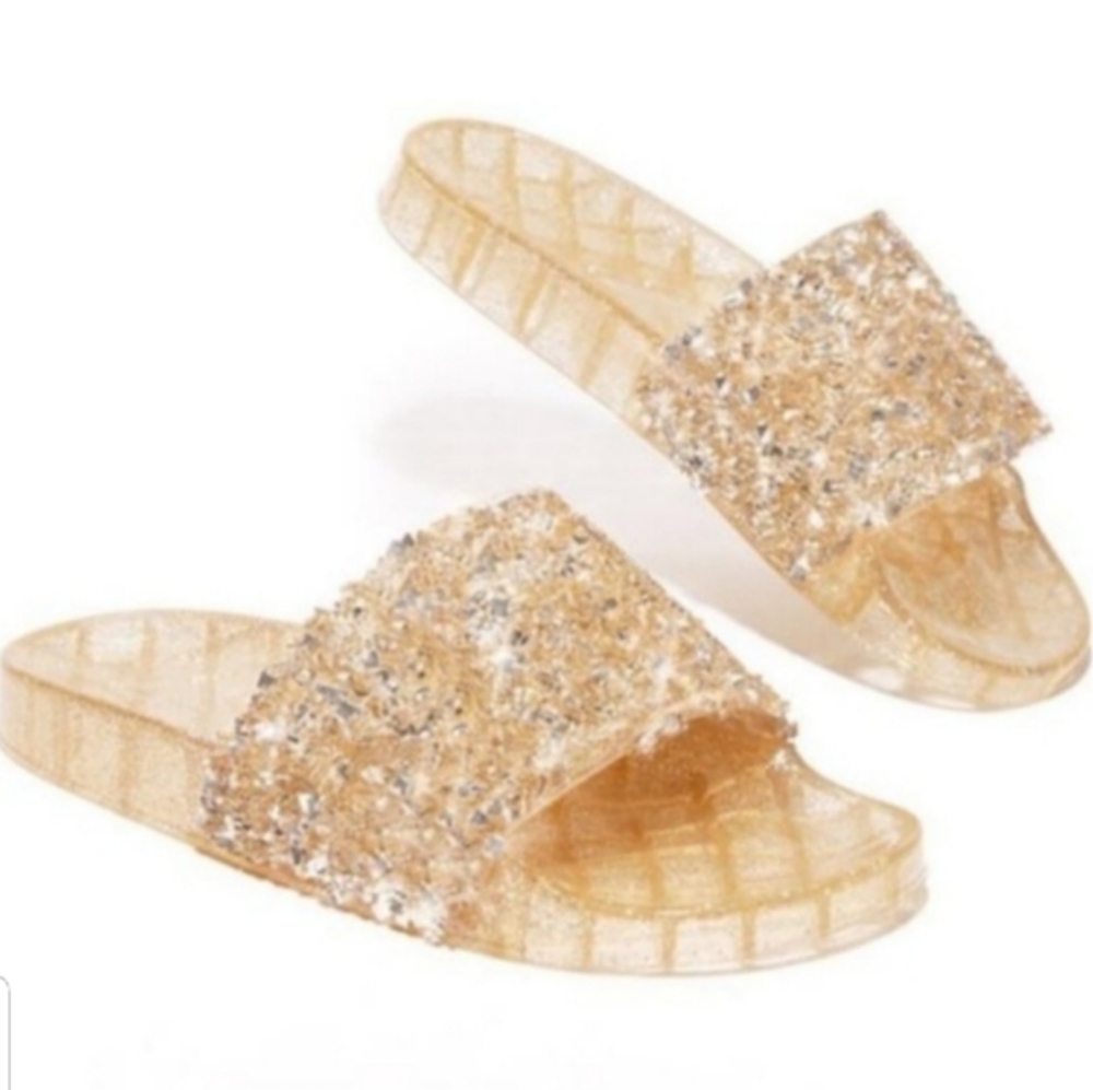 Women's Gold Slides